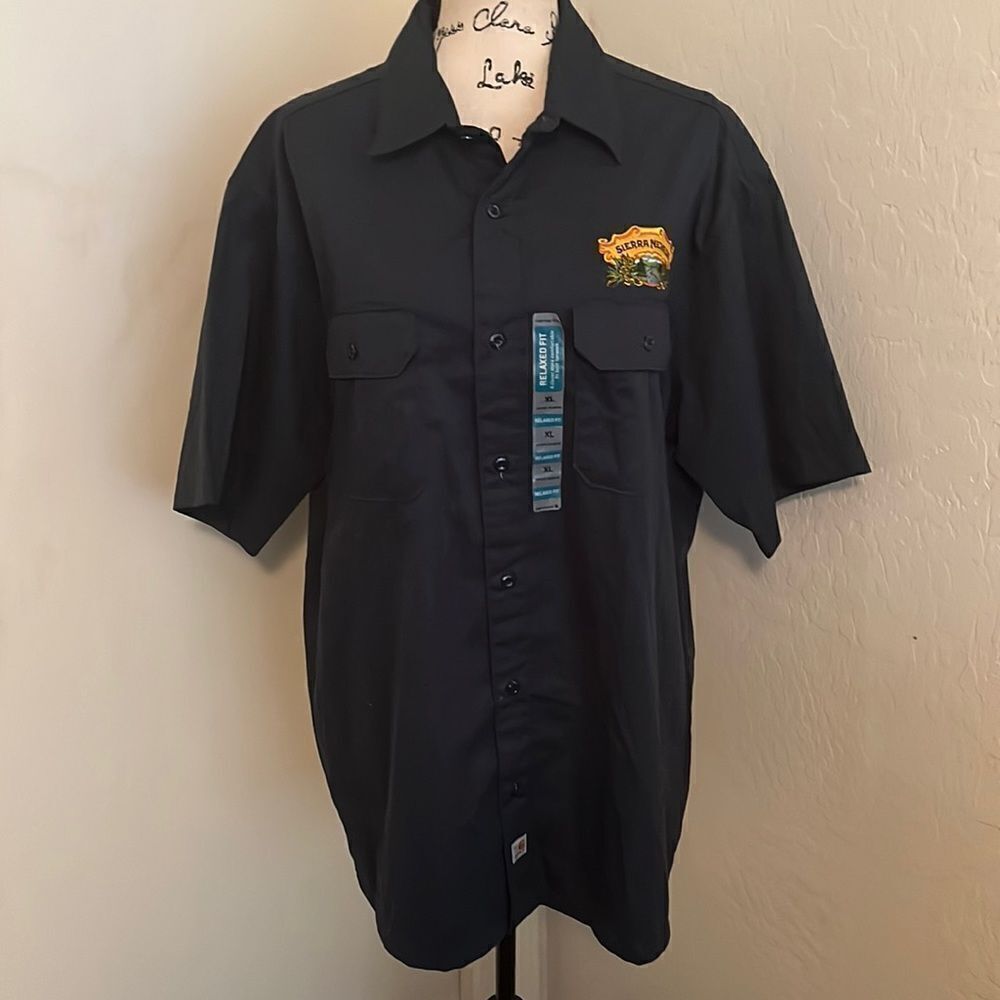 Carthartt Dark Blue Button Closure Sierra Nevada Shirt Casual Work Wear
